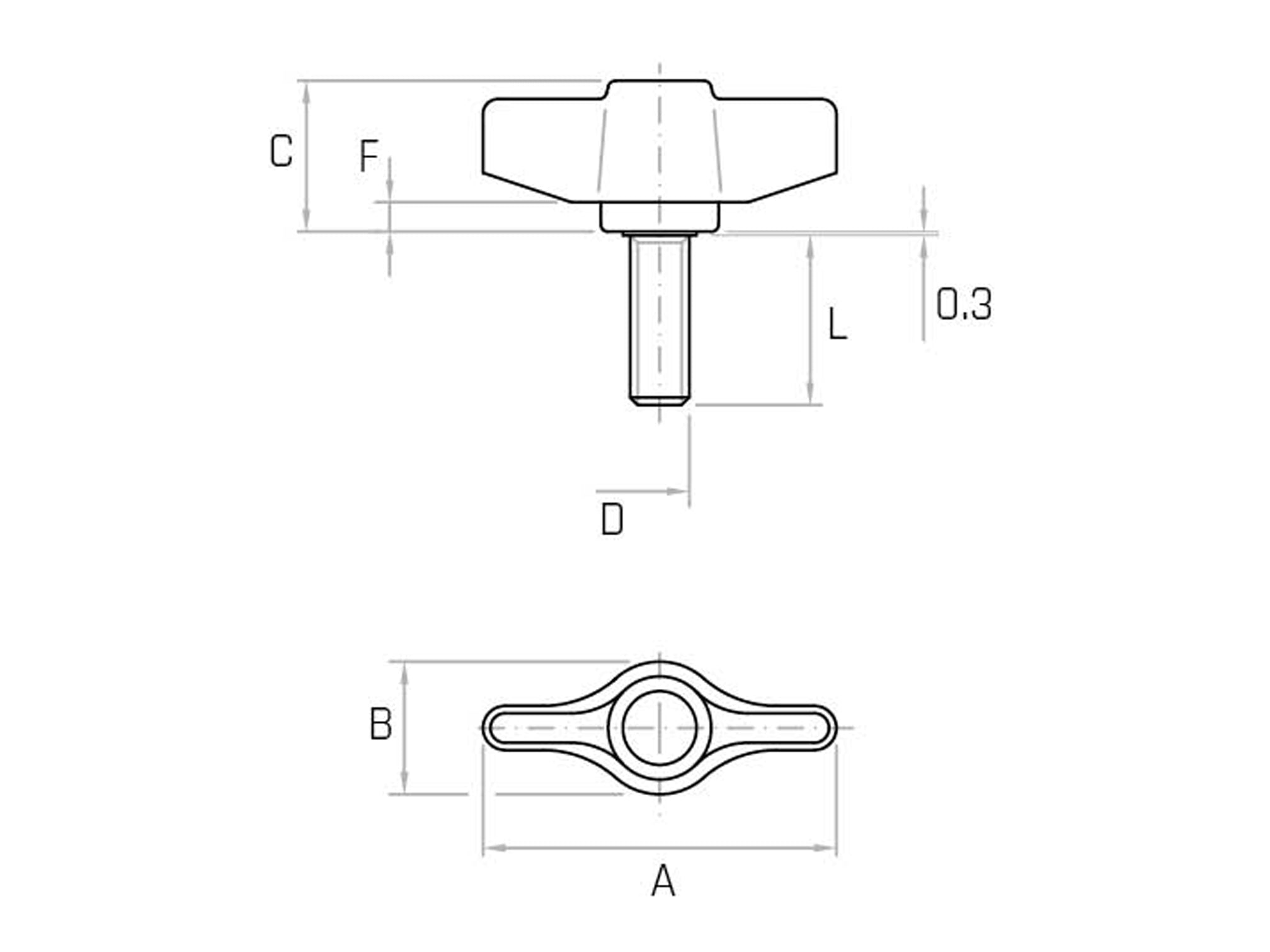 GP - Ecrou papillon avec goupille (Pack de 25 pcs) - Gamme GP - Ecrou papillon avec goupille (Pack de 25 pcs) - Gamme